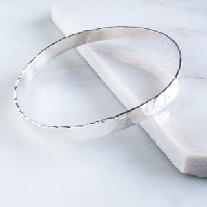 Hammered Silver Bangle