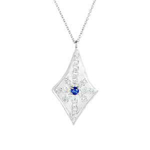 Santuari Sapphire and Diamond Teardrop Necklace