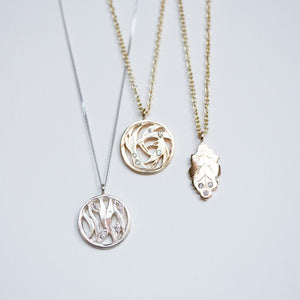9ct Gold and Diamond Oak Leaf Necklace