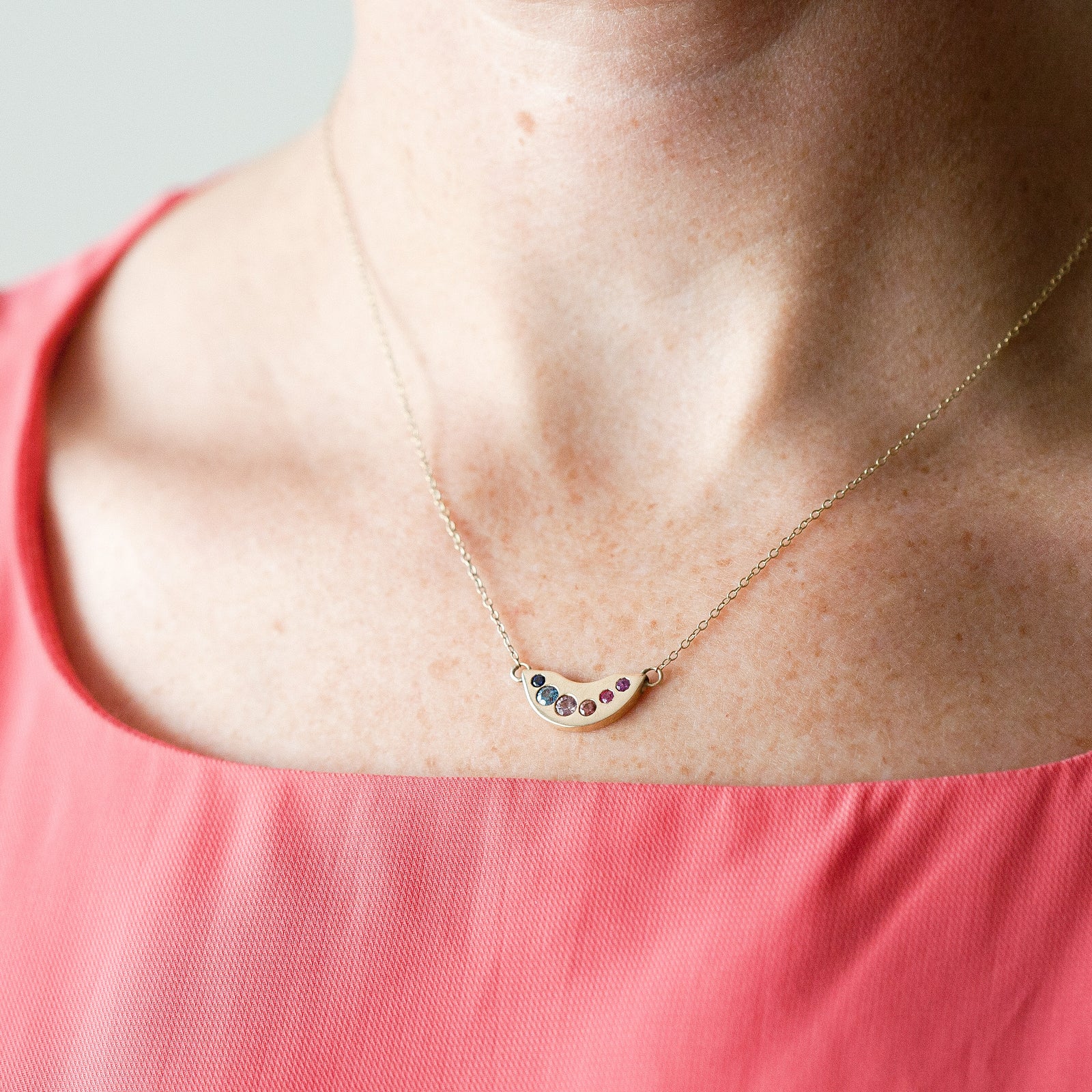 Box of Light Sapphire and Ruby Necklace