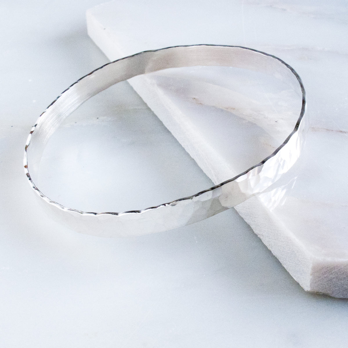 Hammered Silver Bangle