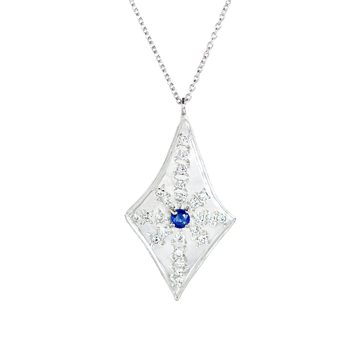 Santuari Sapphire and Diamond Teardrop Necklace
