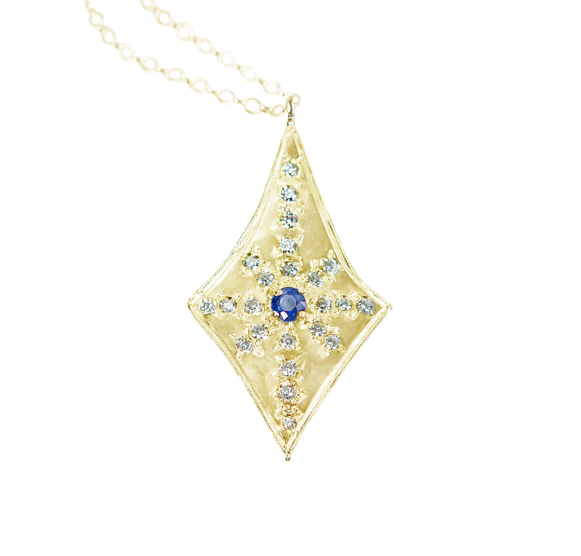 Santuari Sapphire and Diamond Teardrop Necklace
